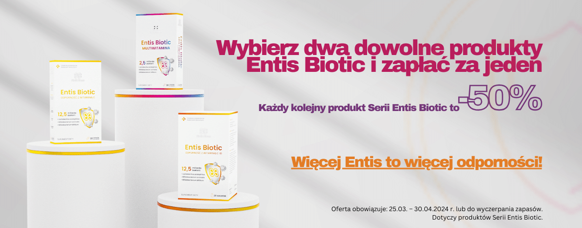 Każdy kolejny produkt Serii Entis Biotic to -50%. Biotic Biome.
